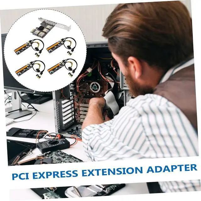 Alt view image 2 of 7 - Healifty Pci E to USB Riser Extension Card Mining Adapter with Power Connectors Stable Pci Express Extension for Desktop Pcie USB Hub No External Power Required Reliable
