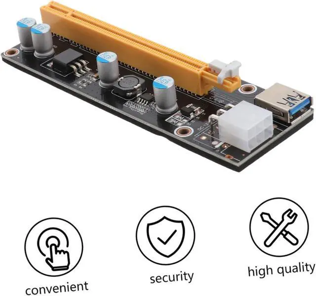 Alt view image 4 of 7 - Healifty Pci E to USB Riser Extension Card Mining Adapter with Power Connectors Stable Pci Express Extension for Desktop Pcie USB Hub No External Power Required Reliable