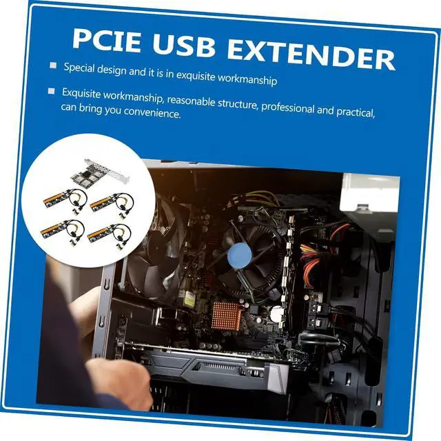 Alt view image 6 of 7 - Healifty Pci E to USB Riser Extension Card Mining Adapter with Power Connectors Stable Pci Express Extension for Desktop Pcie USB Hub No External Power Required Reliable