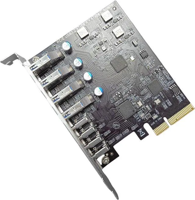 Alt view image 3 of 7 - PCIe to 4 Port USB 3.2 and 4 Port TypeC Expansion Card ASM1142 Control, 10Gbps Fast Speed for Desktop Expansion Card