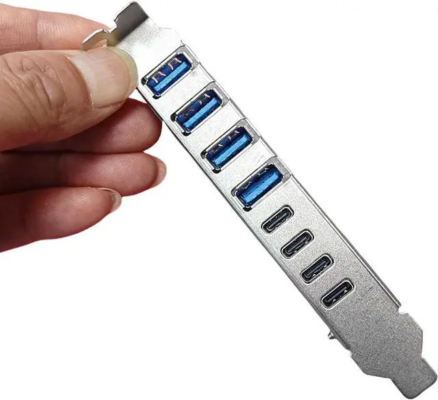 Alt view image 7 of 7 - PCIe to 4 Port USB 3.2 and 4 Port TypeC Expansion Card ASM1142 Control, 10Gbps Fast Speed for Desktop Expansion Card