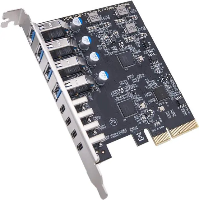 Main image of pieceIe to 4 Port USB 3.2 and 4 Port TypeC Expansion Card ASM1142 Control, 10Gbps Fast Speed for Desktop