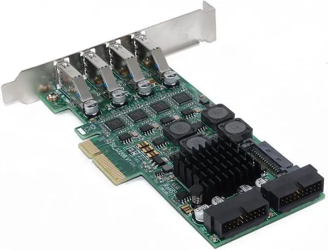 Alt view image 2 of 7 - PCI Express PCI-E to USB 3.0 Expansion Card Raiser 8 Ports USB 3.0 Controller Independent 4 Channel for Camera Server