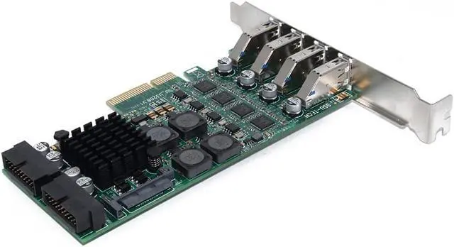 Alt view image 7 of 7 - PCI Express PCI-E to USB 3.0 Expansion Card Raiser 8 Ports USB 3.0 Controller Independent 4 Channel for Camera Server