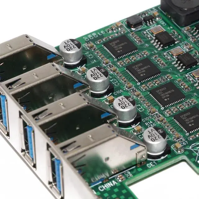 Alt view image 6 of 7 - PCI Express PCI-E to USB 3.0 Expansion Card Raiser 8 Ports USB 3.0 Controller Independent 4 Channel for Camera Server