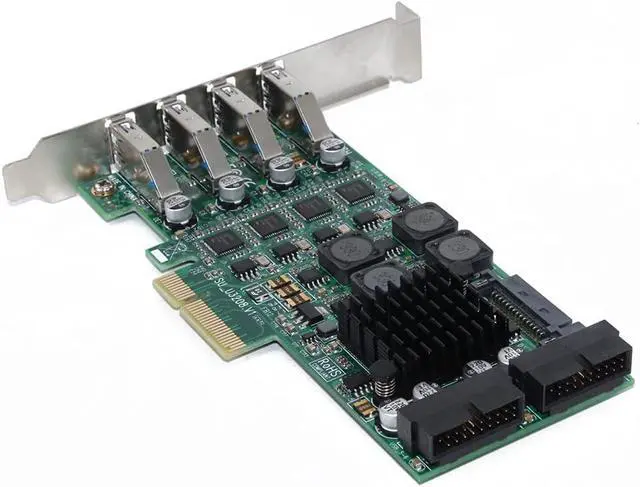 Alt view image 5 of 7 - PCI Express PCI-E to USB 3.0 Expansion Card Raiser 8 Ports USB 3.0 Controller Independent 4 Channel for Camera Server