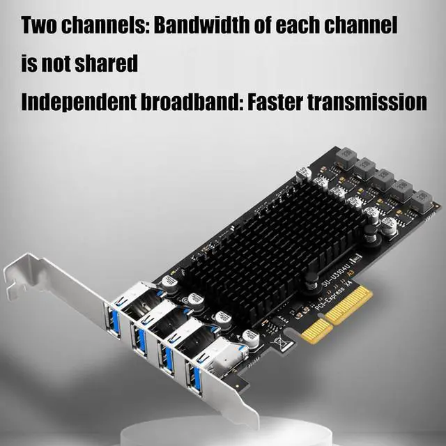 Alt view image 3 of 7 - 4 Port USB3.2 PCIE Expansion Card to USB3.2 Board 10Gbps Adapter Controller Replacement for Desktop PC Accessories Industrial USB Card
