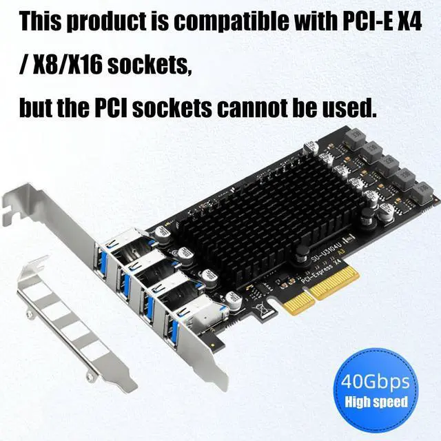 Alt view image 6 of 7 - 4 Port USB3.2 PCIE Expansion Card to USB3.2 Board 10Gbps Adapter Controller Replacement for Desktop PC Accessories Industrial USB Card