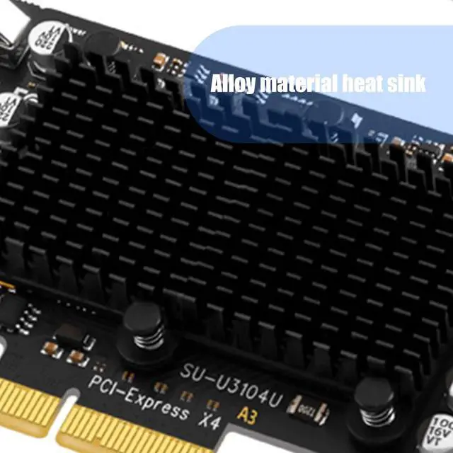 Alt view image 5 of 7 - 4 Port USB3.2 PCIE Expansion Card to USB3.2 Board 10Gbps Adapter Controller Replacement for Desktop PC Accessories Industrial USB Card