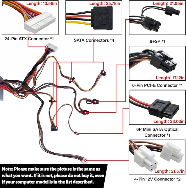 Alt view image 4 of 7 - LXun Upgrad D460EGM-00 460W Power Supply HU460AM-01 Compatible with Dell Precision 3630 T3630 5680 T3640 T3650 Alien-Ware Aurora R7 R6 R5 460w PSU Replace DPS-460DB-18 A AC460AM-01 D460AM-03 PSU