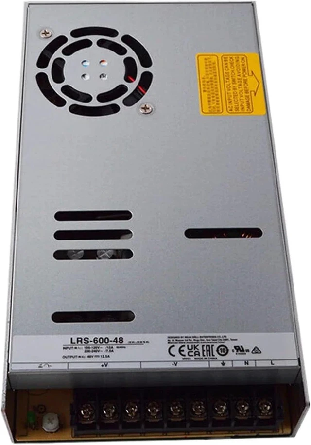 Main image of LRS-600-48 48V 600W Single Output Switching Power Supply, 90-302VAC/255-370VDC Input, 12.5A, 1U Low Profile, 5G Vibration Resistant, Industrial Automation, UL/BS/IEC 62368-1 Certified
