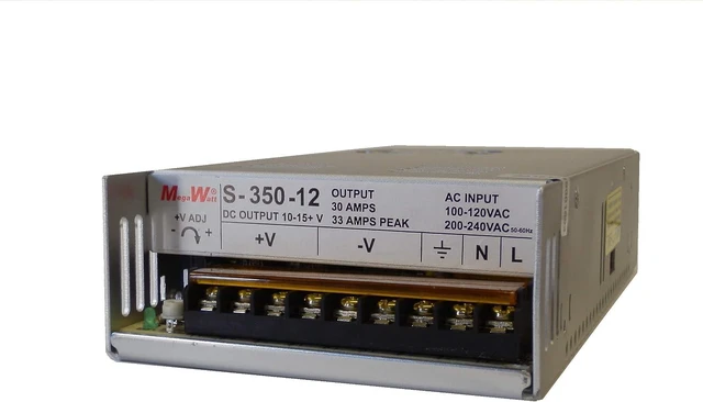 Main image of MegaWatt S-350-12 30 Amp 9.5-15 Volts Adjustable Ham CB Radio Power Supply 13.8V 12V 33A Peak Not a Clone Real MegaWatt MW