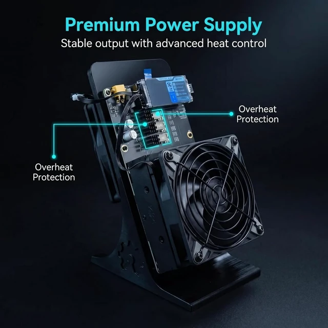 Alt view image 6 of 7 - NerdQaxe++ Bitcoins Miner BM1370 4Chips 6TH/s 100W Asic Chip 2.4G WiFi SHA-256 Low Noise Crypto Miner BTC Miner incl. Power Supply