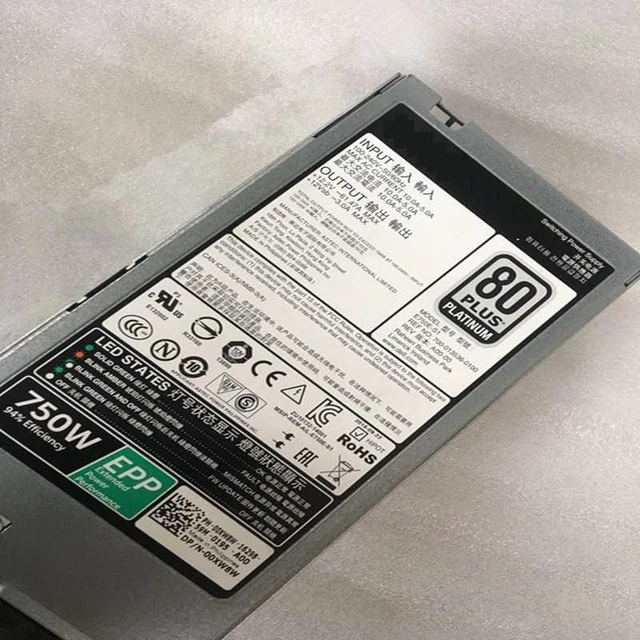 Alt view image 3 of 5 - PSU for R530 R630 R730 T430 EPP 750W Power Supply L750E-S0 G6W6K V1YJ6 HTRH4 TPJ2X D750E-S6 E750E-S1 0XW8W