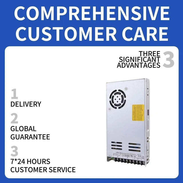 Alt view image 4 of 7 - LRS-350-5 5V 73A 350W Single Output Switching Power Supply, 115/230VAC Input, Industrial-Grade, 30mm Low Profile, for Industrial Automation, Machinery, Telecommunications