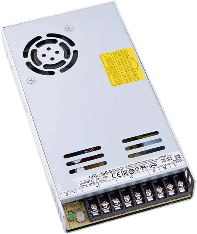 Alt view image 6 of 7 - LRS-350-5 5V 73A 350W Single Output Switching Power Supply, 115/230VAC Input, Industrial-Grade, 30mm Low Profile, for Industrial Automation, Machinery, Telecommunications