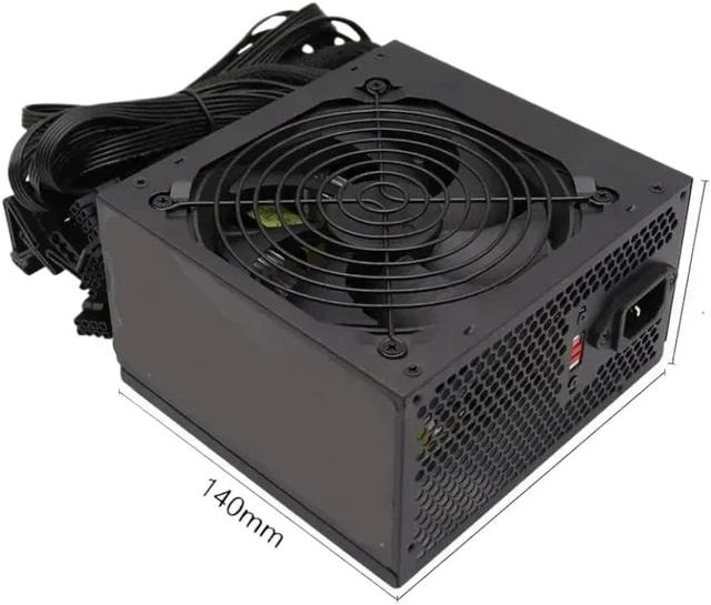 Alt view image 2 of 5 - 800W Power Supply 80 Plus Certified ATX Desktop Computer PSU Compatible with Chia Mining and Gaming Systems 110V 220V