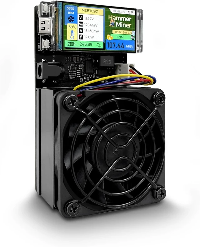 Alt view image 3 of 7 - New Hammer DC02 105MH/s 38W LTC&Doge Miner Solo Mining Lotto Device