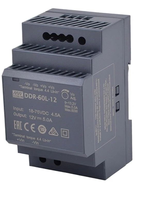 Main image of DDR-60 Series Power Supply 60W Slim DIN Rail DC-DC Converter DDR-60L-5/12/15/24 DDR-60G-5/12/15/24(G Input 9-36VDC,24V_DDR-60)