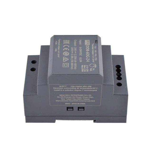 Alt view image 2 of 5 - DDR-60 Series Power Supply 60W Slim DIN Rail DC-DC Converter DDR-60L-5/12/15/24 DDR-60G-5/12/15/24(G Input 9-36VDC,24V_DDR-60)