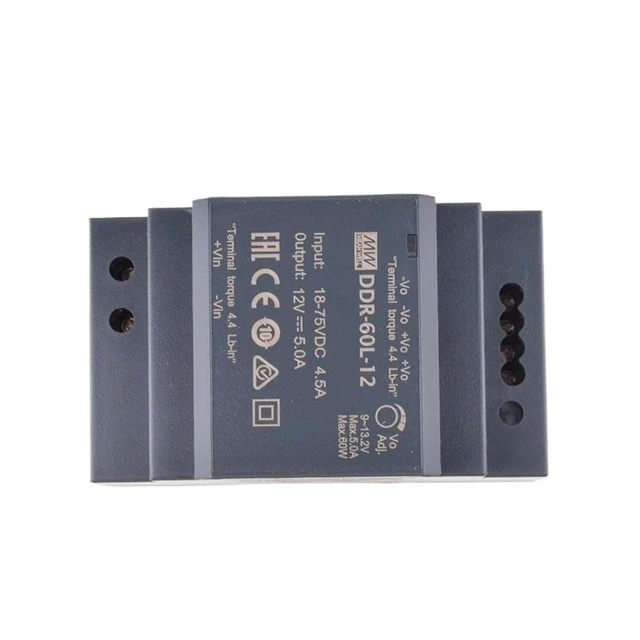 Alt view image 4 of 5 - DDR-60 Series Power Supply 60W Slim DIN Rail DC-DC Converter DDR-60L-5/12/15/24 DDR-60G-5/12/15/24(G Input 9-36VDC,24V_DDR-60)
