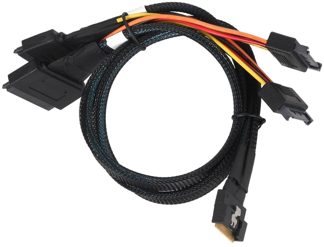 Alt view image 5 of 5 - SlimSAS SFF-8654 8i to Dual U.2 SFF-8639 NVMe Cable 0.5M