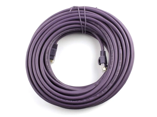 Alt view image 3 of 3 - Networx RJ45 Cat 6 Ethernet Patch Cable 100 Foot Purple Booted UTP for PC, TV, Tablet, Gaming, Routers, and Printers, High Speed 10Gbps, Gold Plated, Indoor/Outdoor Use