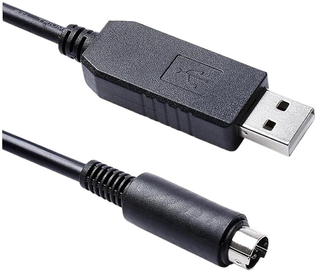 Main image of PLC Programming Cable PL2303 USB RS232 Serial to Mini Din 8P Converter Adapter Programming Cable for Allen's Bradley's MicroLogix's PLC's 1000, 1100 Series