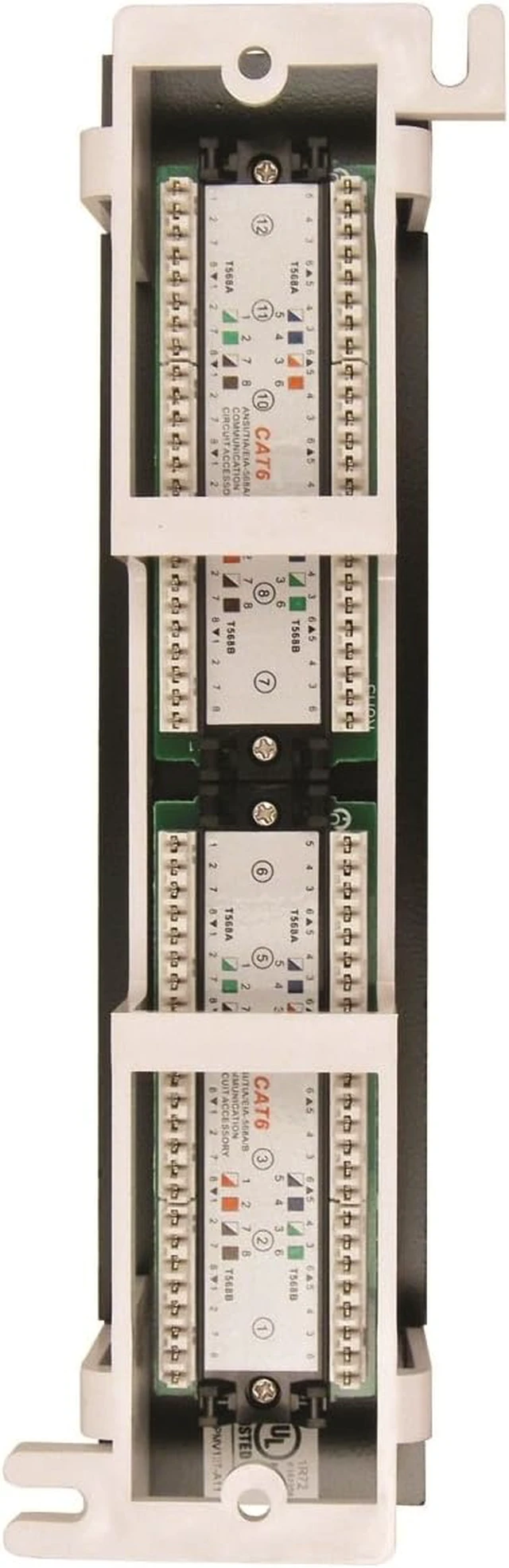 Alt view image 2 of 4 - Vertical Cable Cat6 12 Port Vertical Mini Patch Panel with Mounting Bracket