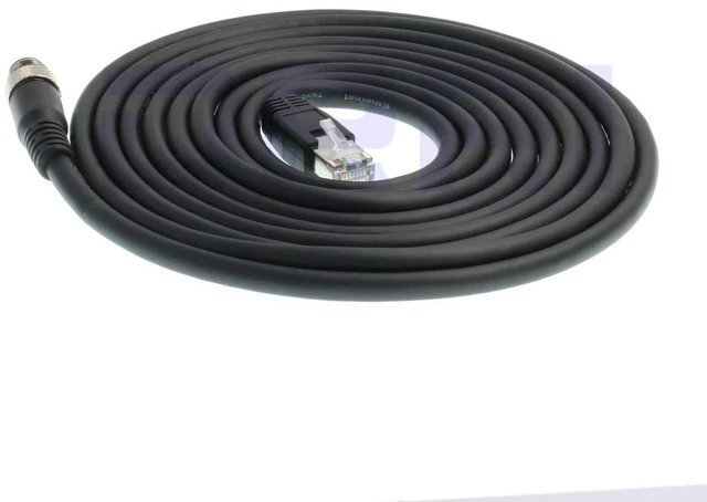 Alt view image 2 of 5 - M12 4pin D-Code Male to RJ45 Ethernet Connector CAT6 Shielded Cable for Profinet & Ethernet/IP Networks, 3M