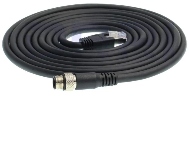 Alt view image 3 of 5 - M12 4pin D-Code Male to RJ45 Ethernet Connector CAT6 Shielded Cable for Profinet & Ethernet/IP Networks, 3M