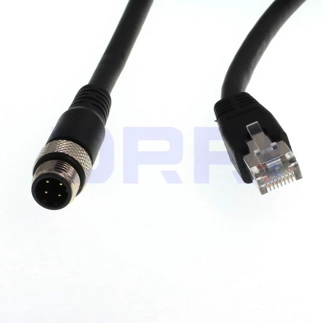 Alt view image 5 of 5 - M12 4pin D-Code Male to RJ45 Ethernet Connector CAT6 Shielded Cable for Profinet & Ethernet/IP Networks, 3M