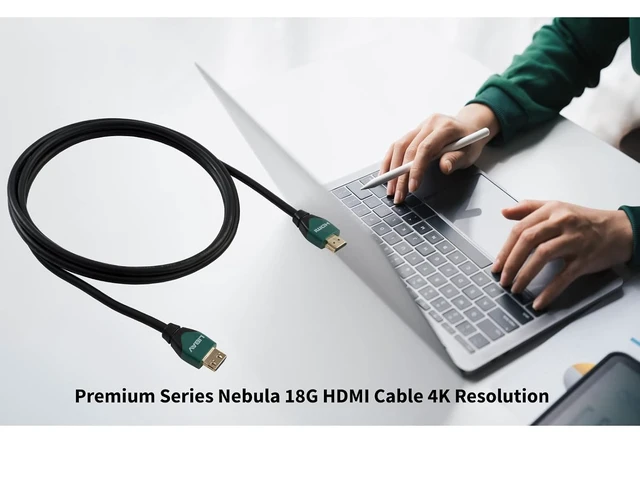 Alt view image 3 of 7 - Liberty's Premium Series Nebula with Ethernet 18G HDMI Cable 4K Resolution, 6.0 Meter (19 Feet) Length. Laptop, PC, Gaming, Projector, Monitor