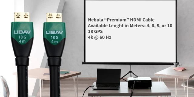 Alt view image 4 of 7 - Liberty's Premium Series Nebula with Ethernet 18G HDMI Cable 4K Resolution, 6.0 Meter (19 Feet) Length. Laptop, PC, Gaming, Projector, Monitor