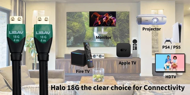 Alt view image 7 of 7 - Liberty's Premium Series Nebula with Ethernet 18G HDMI Cable 4K Resolution, 6.0 Meter (19 Feet) Length. Laptop, PC, Gaming, Projector, Monitor