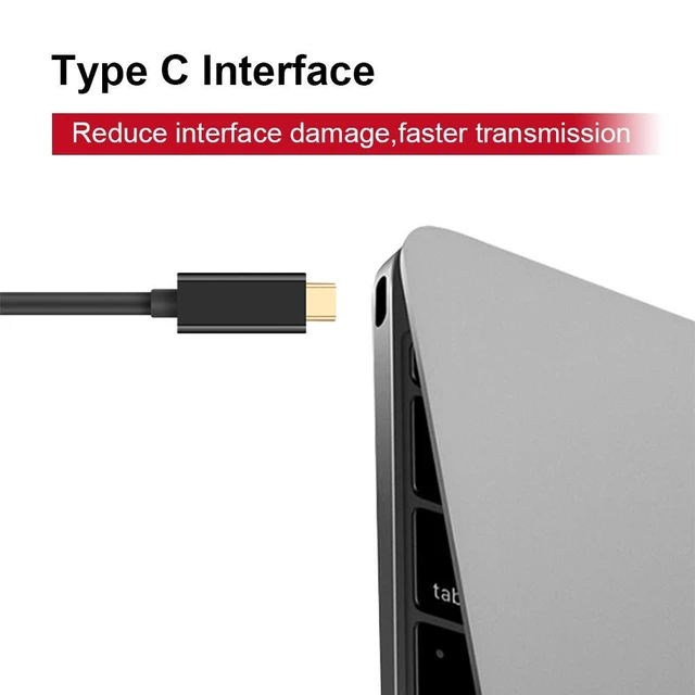 Alt view image 2 of 7 - UPGROW USB-C to DVI Cable - 6FT, Supports 4K@30Hz, Compatible with MacBook Pro, Surface Book 2, Dell XPS 13, Galaxy S10, Monitors, Projectors