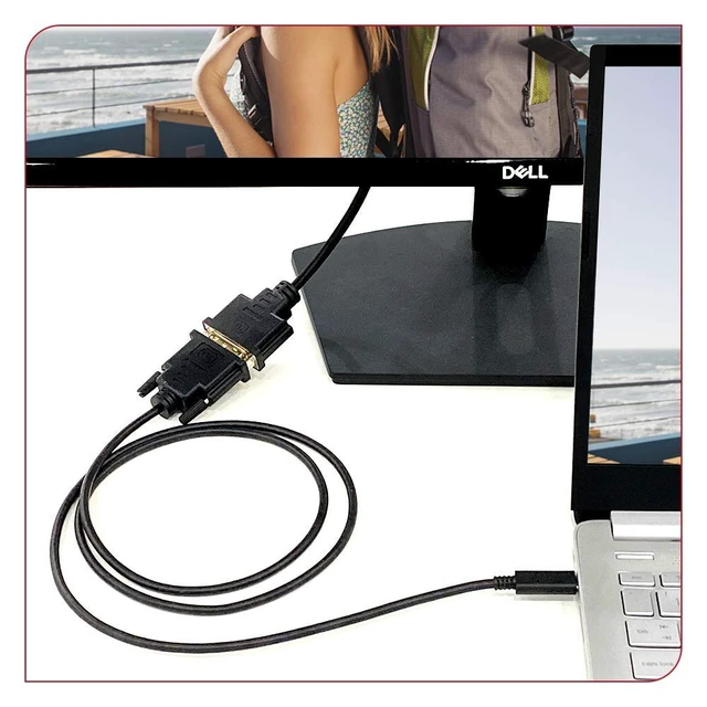 Alt view image 7 of 7 - UPGROW USB-C to DVI Cable - 6FT, Supports 4K@30Hz, Compatible with MacBook Pro, Surface Book 2, Dell XPS 13, Galaxy S10, Monitors, Projectors