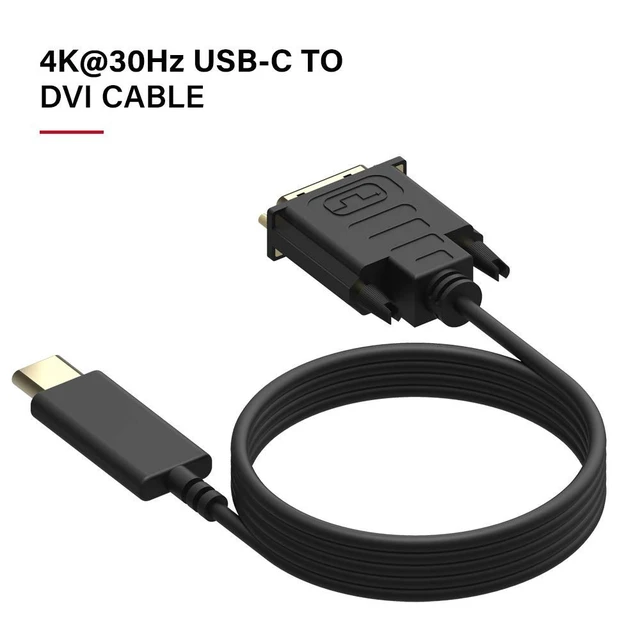Alt view image 5 of 7 - UPGROW USB-C to DVI Cable - 6FT, Supports 4K@30Hz, Compatible with MacBook Pro, Surface Book 2, Dell XPS 13, Galaxy S10, Monitors, Projectors