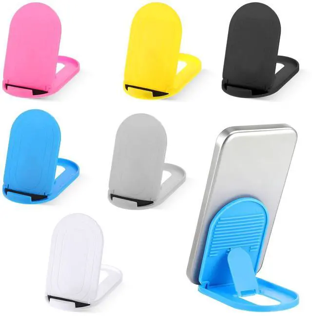 Main image of 6PCS Foldable Phone Stand - Colorful Desk Office Cell Phone Holder, Mobile Tablet Holder for Airplane Headphone, Essential CellPhone Accessories, Portable Versatile Stand for Travel(6 Colors)