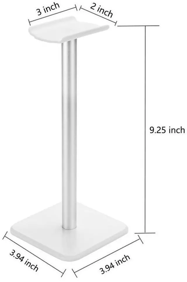 Alt view image 4 of 4 - Headphone Stand Gaming Headset Holder Universal Aluminum Metal Headphone Holder Hanger with Aluminum Supporting Bar Flexible Headrest ABS Solid Base for All Headphone,White