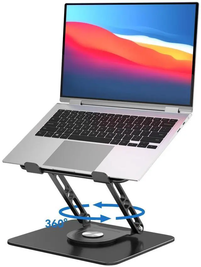 Main image of Laptop Stand for Desk Adjustable Computer Stand with 360 Rotating Base Ergonomic Laptop Riser Mount for Desk Foldable Protable Computer Desk Fits with MacBook Pro Air,