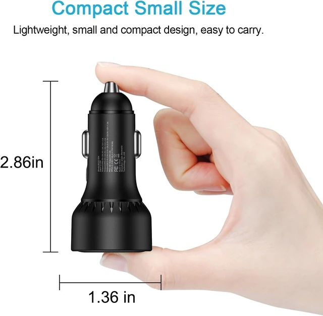 Alt view image 7 of 7 - Multi 3 Ports Fast Car Charger Adapter 12V Auto Vehicle Plug USB C & USB A