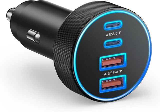 Main image of Car Charger USB C 4-Port 90W Super Fast Charging Car Phone Charger Adapter