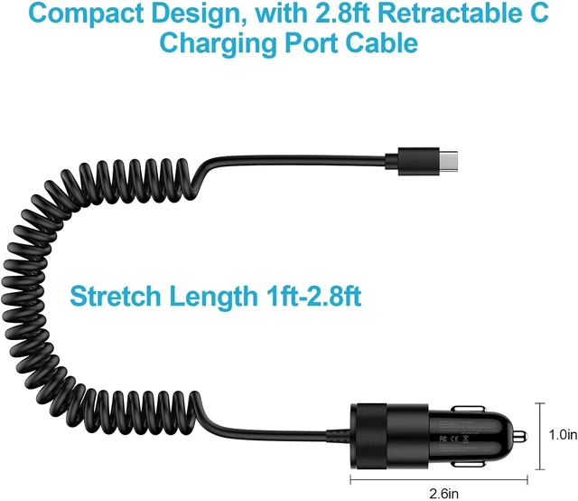 Alt view image 4 of 7 - for iPhone 16e 17e 17 18 Pro Max Air Fast Car Charger Adapter for