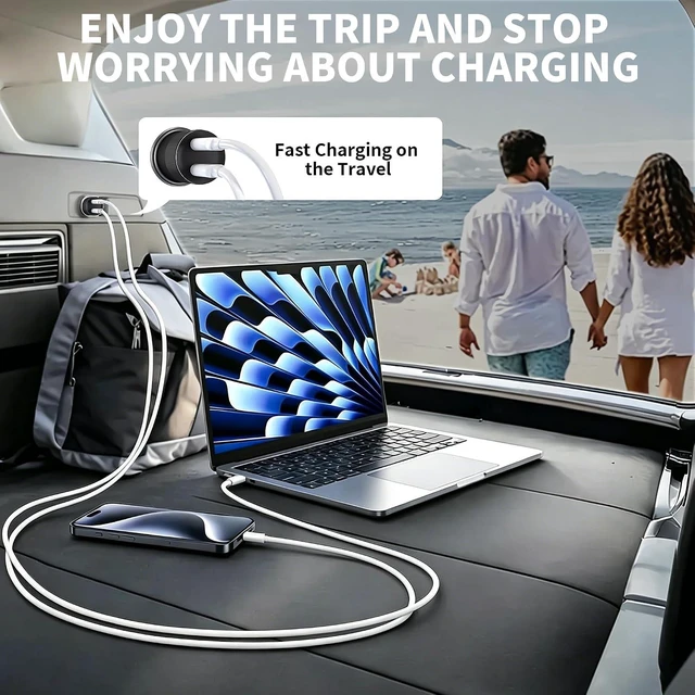 Alt view image 4 of 7 - USB?C Car Charger 2?Pack 60W Dual Fast Charging Cigarette Lighter Adapter