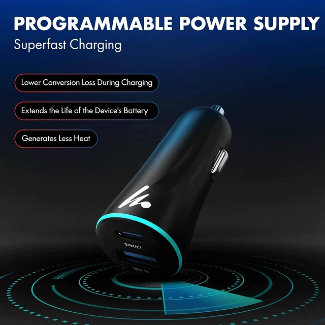 Alt view image 3 of 7 - PD 51W Superfast Charging Car Charger with Type C and USB A Power Delivery PPS & QC 3.0 Dual Port (33W + 18W) 12V24V Compatible Multi-Layer Protection 2-Years Manufacturer Warranty