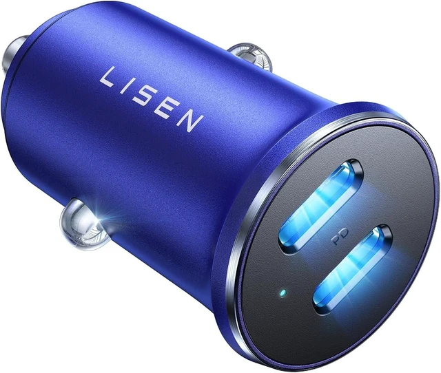 Main image of 90W USB C Car Charger USB C Fast Charge PD3.0 Fast Car Charger Blue