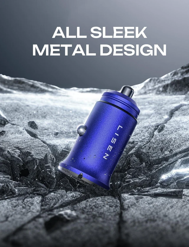 Alt view image 7 of 7 - 90W USB C Car Charger USB C Fast Charge PD3.0 Fast Car Charger Blue