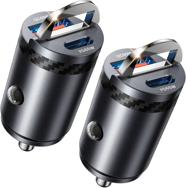 Main image of Upgraded 2-Pack 125W Fast Car Charger Mini Flush Fit USB C Car Adapter