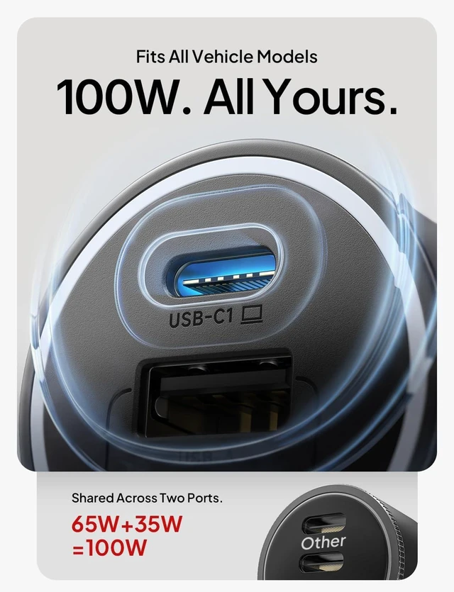 Alt view image 3 of 7 - 136W Car Charger USB C Fast Charge for iPhone 18 Pro Max iPhone Duo